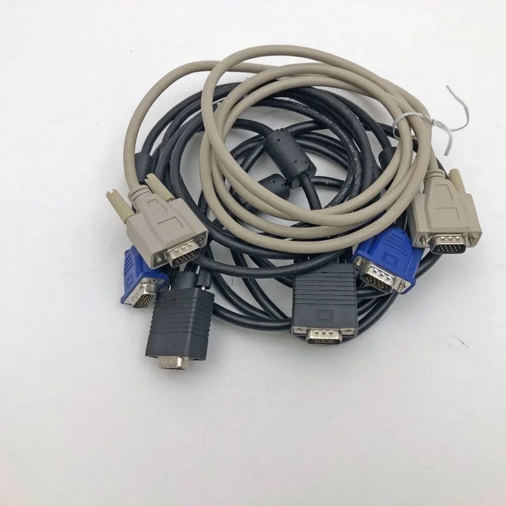 4 ft DB15 D-SUB 15-Pin Male to Male Cable Cords Set of 3 Preowned
